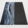 Lightweight and portable travel yoga mat (on the right), perfect for on-the-go yogis and travel enthusiasts. Align[MAT] V3: Sodalite Marble Mineral provides dimensions of 28"x72" and 5mm thickness.